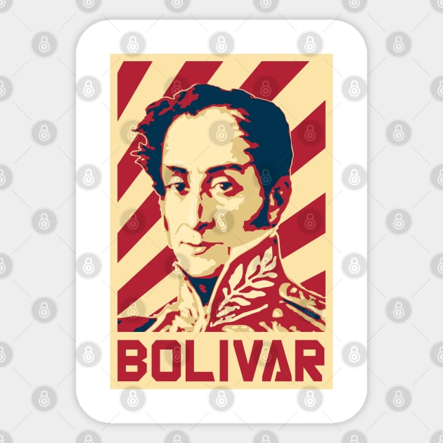 Simon Bolivar Venezuela Retro Propaganda Sticker by Nerd_art